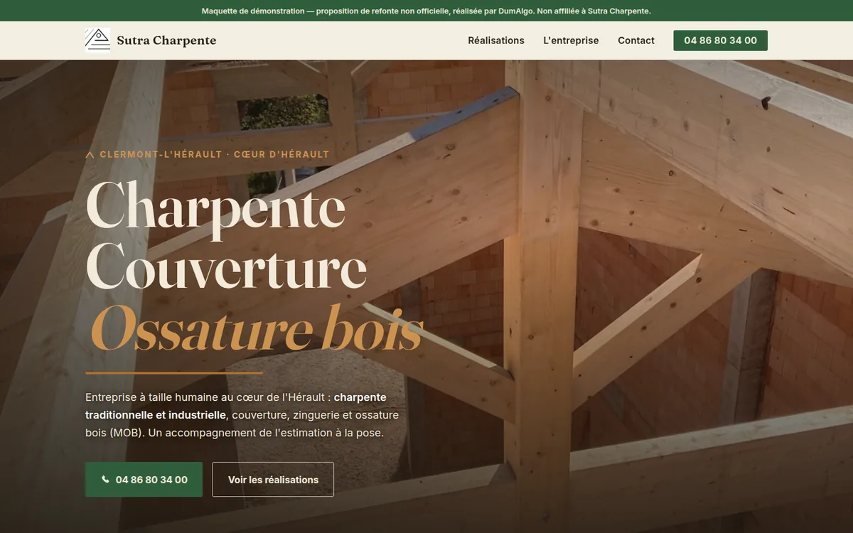 Maquette Sutra Charpente sur ordinateur